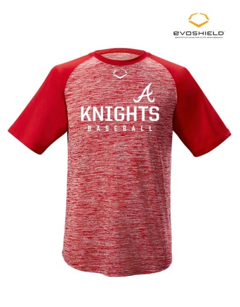 QC Area Knights Youth Evoshield Performance Pullover Tech Tee-Scarlet