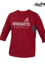 Rawlings QC Area Knights Youth Rawlings 3/4 Sleeve Tee-Scarlet