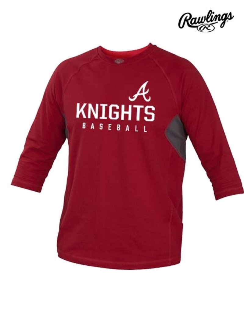 Rawlings QC Area Knights Youth Rawlings 3/4 Sleeve Tee-Scarlet