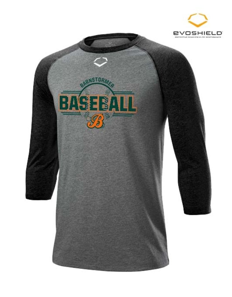 EvoShield Barnstormers Baseball Evoshield 3/4 Sleeve Tee-Grey/Black