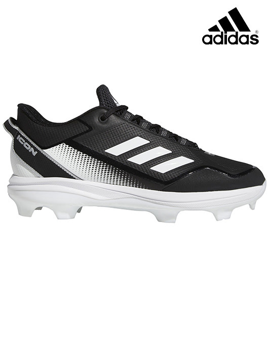 Adidas Icon TPU molded baseball cleat/shoe Black/White - Temple's Goods