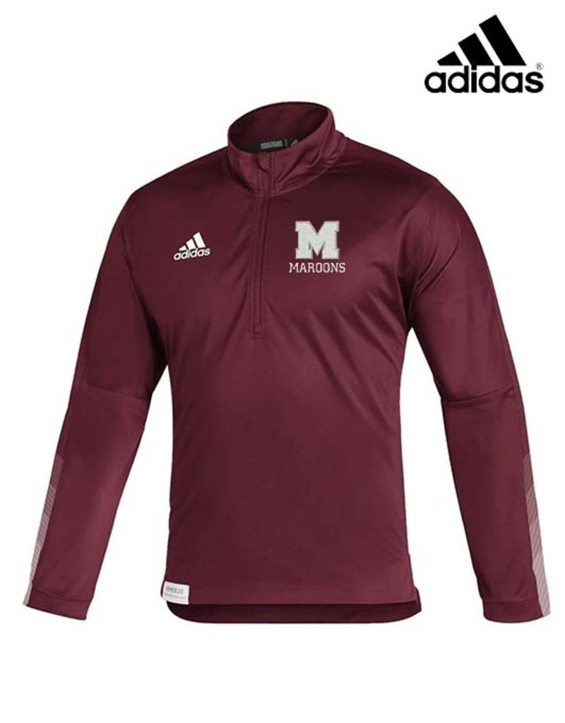 Adidas Moline Maroons adidas Team Sideline 21 Long Sleeve 1/4 Zip Pullover-Maroon