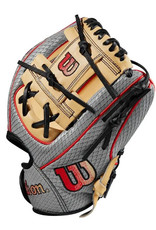 Wilson Wilson A2000 PF88 Super Snakeskin 11.25" Infield Glove Baseball Glove - Right Hand Throw  -Grey/Blonde w/red lacing