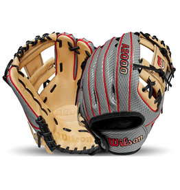 Wilson Wilson A2000 PF88 Super Snakeskin 11.25" Infield Glove Baseball Glove - Right Hand Throw  -Grey/Blonde w/red lacing