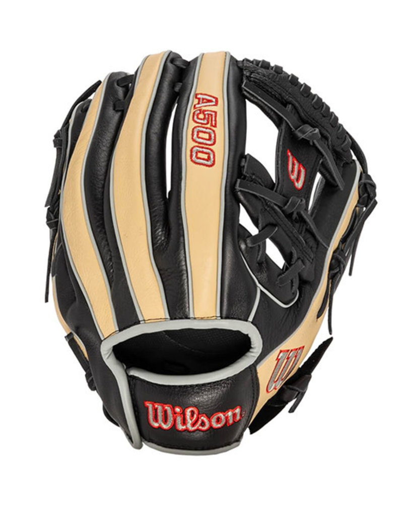 Wilson Wilson A500 11.5" youth Baseball Glove - Black/Blond/Red - Left  Hand Throw