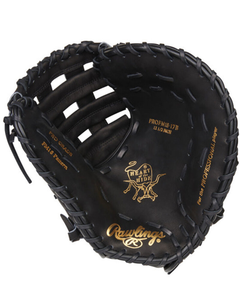 Rawlings Rawlings Heart of the Hide 12.5" Baseball First Base Mitt Baseball Glove Left Hand Throw BLACK