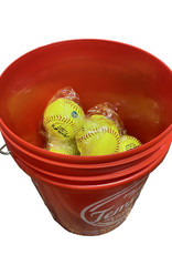 Adcraft Temples/Rawlings Red softball  Bucket with One Dozen  12" Dudley  Fast Pitch Softballs