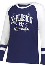 Adcraft PV X-Plosion Softball Ladies Fanatic 2.0 Long Sleeve Tee-Navy/White
