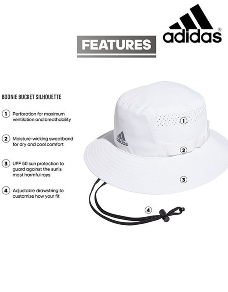 Adidas Men's Victory 4 bucket hat - White - Temple's Sporting Goods