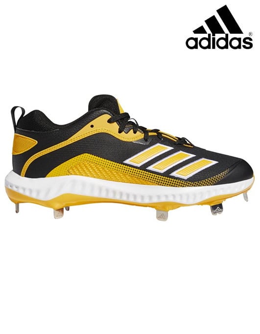 Adidas Men's Icon 4 Metal Baseball Cleats, White/Gold / 8.5