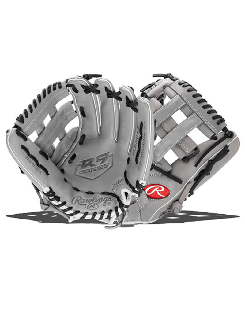 Rawlings 12 MLB Leather Baseball Glove - Black/Gray