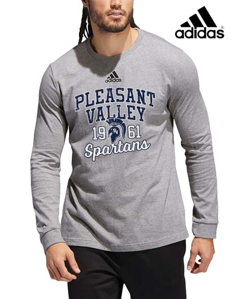 Adidas Pleasant Valley Spartans adidas Cotton Long Sleeve Tee-Grey