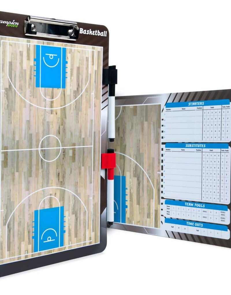 Basketball Dry Erase Coaches Clip Board - 10"x 16" Full Court Illustration