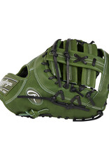 Rawlings RAWLINGS HEART OF THE HIDE FIRST BASE MITT 13" DOUBLE BAR WEB Military Green  Baseball Glove  - Right Hand Throw