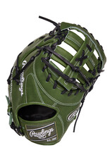 Rawlings RAWLINGS HEART OF THE HIDE FIRST BASE MITT 13" DOUBLE BAR WEB Military Green  Baseball Glove  - Left Hand Throw