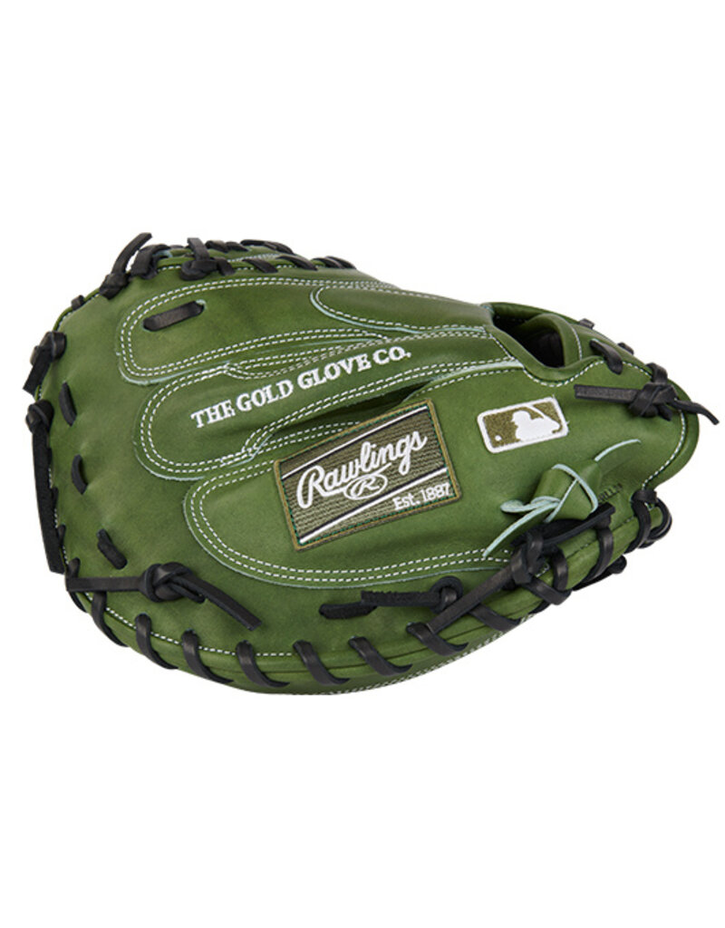 Rawlings RAWLINGS HEART OF THE HIDE CATCHERS MITT 34" 2PC SOLID WEB - MILITARY GREEN - RIGHT Hand Throw