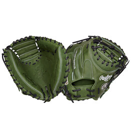 Rawlings RAWLINGS HEART OF THE HIDE CATCHERS MITT 34" 2PC SOLID WEB - MILITARY GREEN - RIGHT Hand Throw