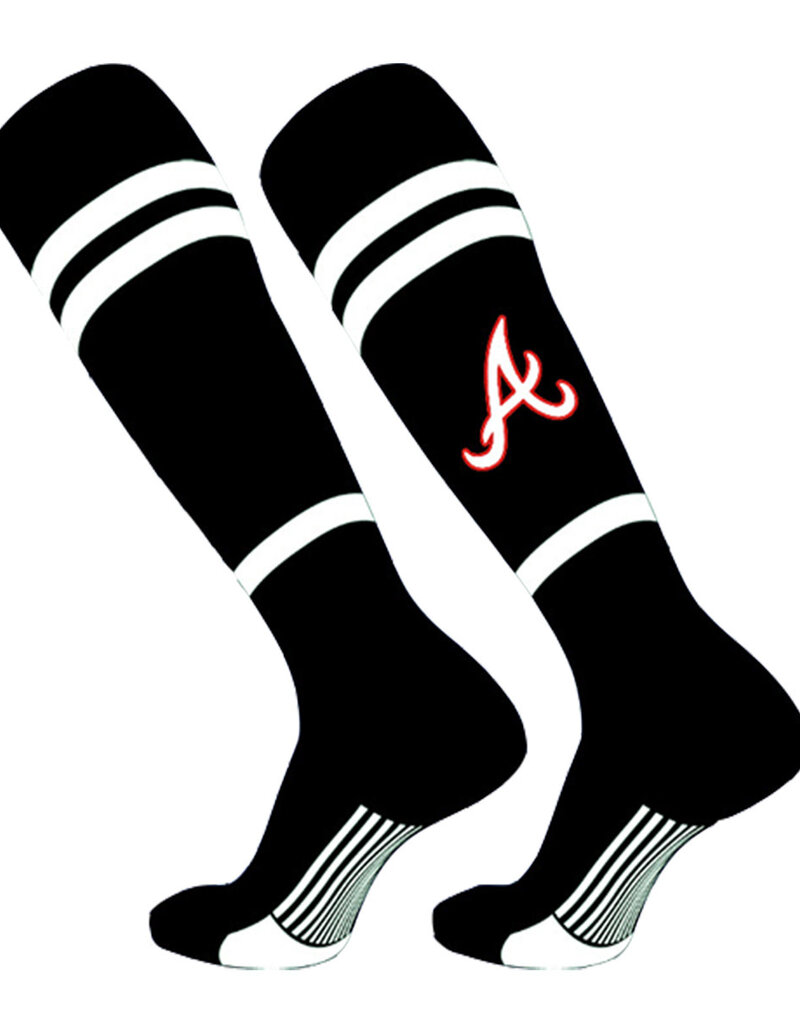 TCK QC Area Knights Custom Baseball Socks-Black/White