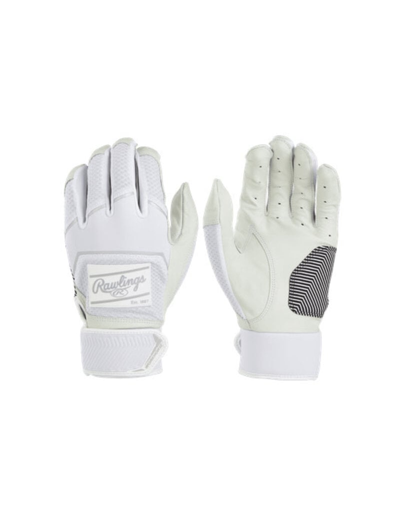 Rawlings Rawlings WorkHorse Pro Baseball  Batting Gloves-White/White