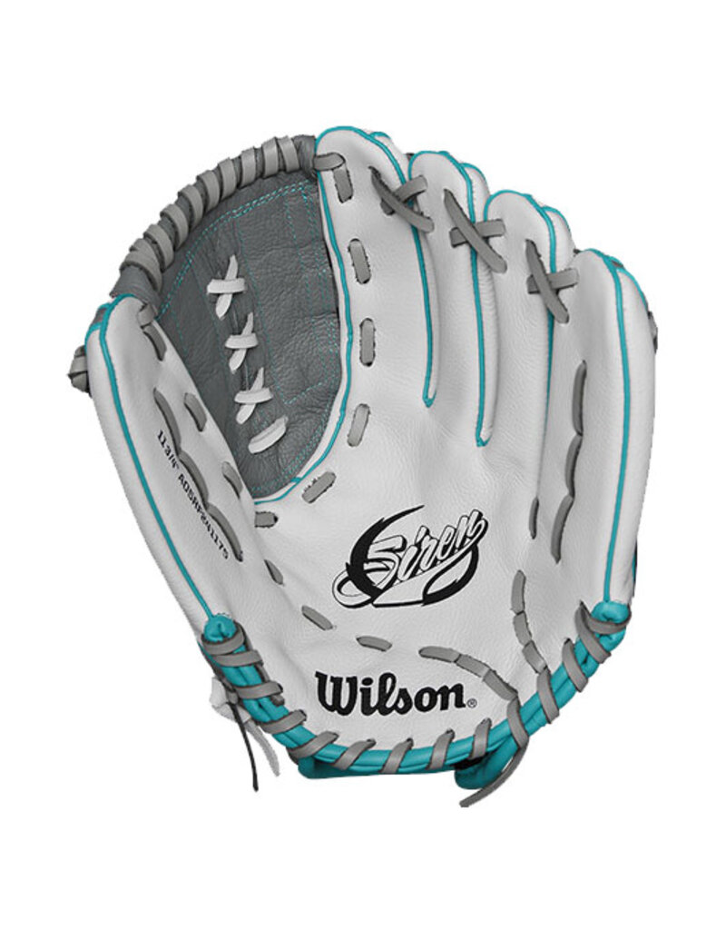 Wilson Wilson A500 Siren 11.75" H-Web Fastpitch Softball Glove-White/Grey Right Hand Throw