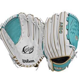 Wilson Wilson A500  12.5" Fastpitch Softball Glove-White/Teal Right Hand Throw