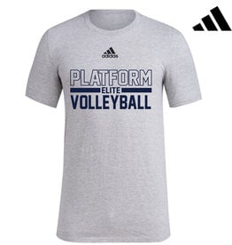 Adidas Platform Elite VB Adidas Fresh Badge Sport Unisex Short Sleeve 100% Cotton Tee-Grey Heather