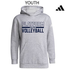 Adidas Platform Elite VB Adidas Youth Fleece Hooded Sweatshirt- Medium Grey Heather
