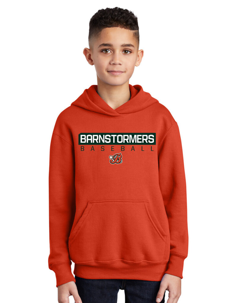 Barnstormers BASEBALL Youth Fleece Hooded Sweatshirt-Orange