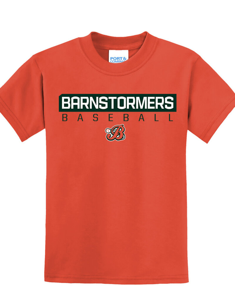 Barnstormers BASEBALL Youth Short Sleeve Tee-Orange