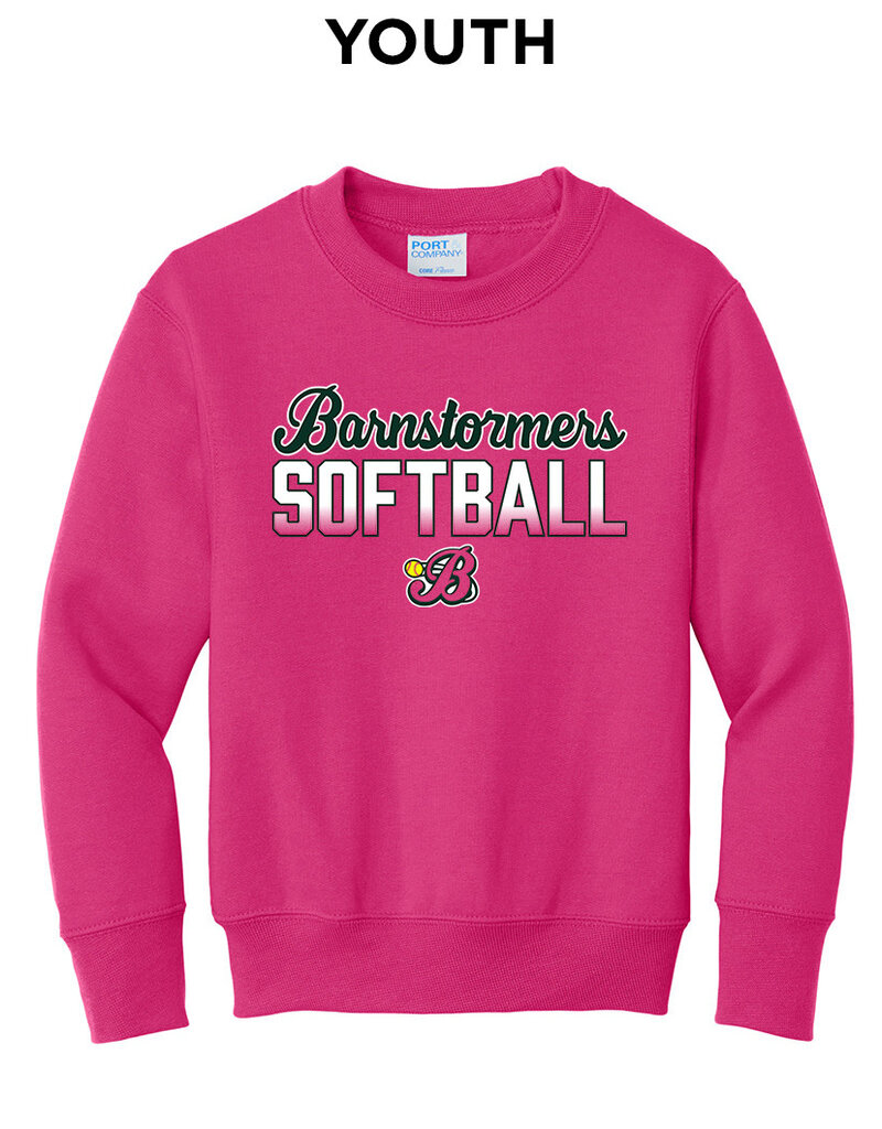 Barnstormers SoftballYouth Crewneck Sweatshirt-Sangria