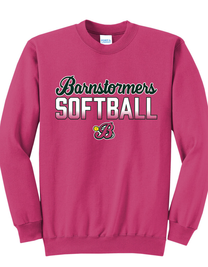 Barnstormers Softball Unisex Core Fleece Crewneck Sweatshirt-Sangria