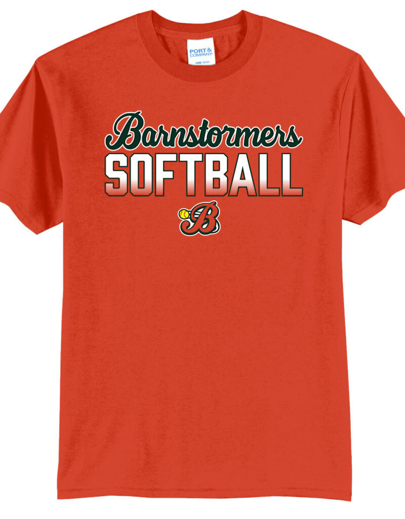 Barnstormers Softball Unisex Short Sleeve Tee-Orange