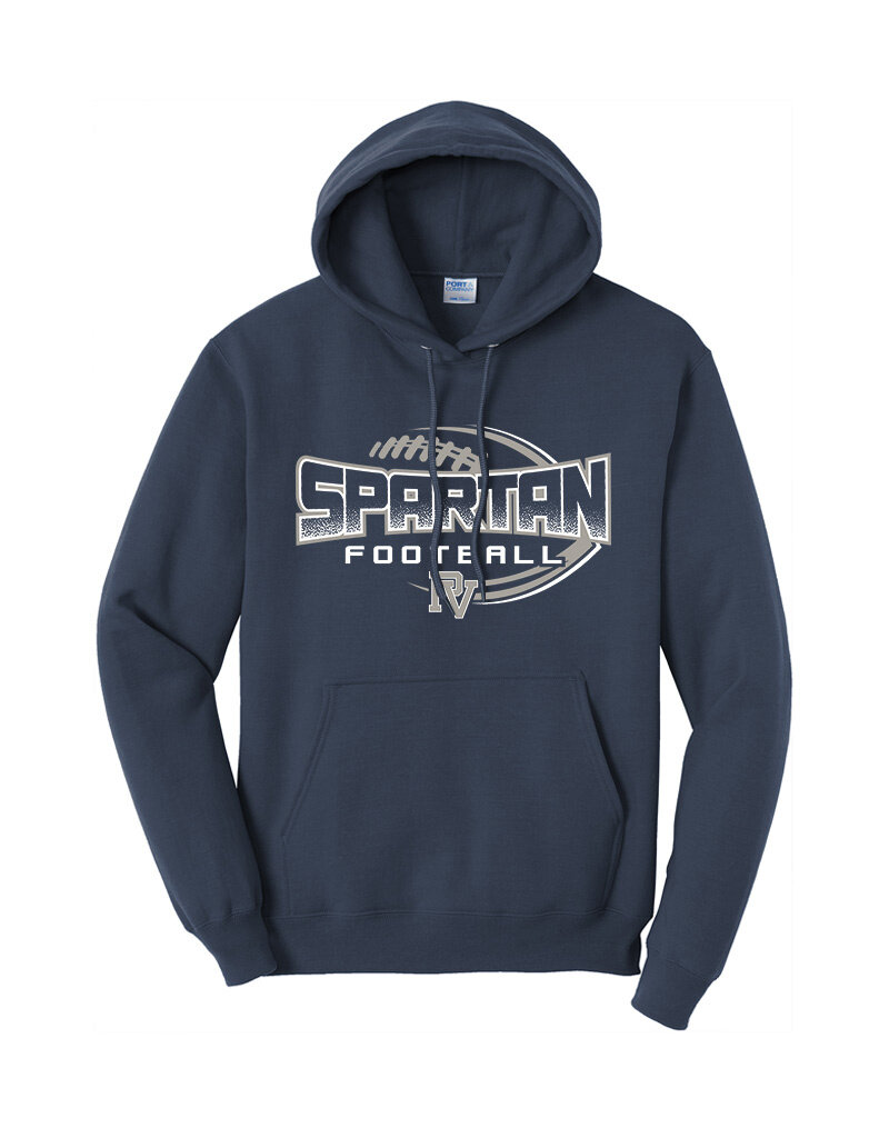 PV Football Unisex Core Classic Weight Cozy Pullover Hooded Sweatshirt - Navy