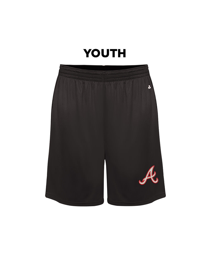 Knights Baseball Badger YOUTH  ultimate SoftLock performance short with pockets-Graphite YOUTH