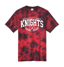 Knights Baseball Unisex Crystal Tie-Dye Tee-Black/Red