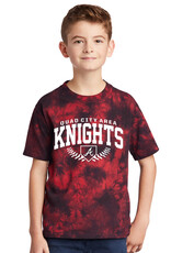 Knights Baseball YOUTH Crystal Tie-Dye Tee-Black/Red YOUTH