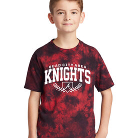 Knights Baseball YOUTH Crystal Tie-Dye Tee-Black/Red YOUTH