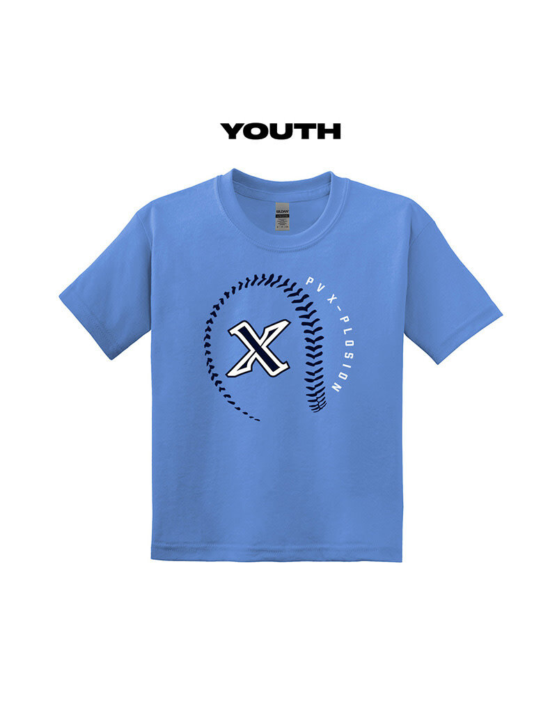 PV X Plosion Softball Youth Short Sleeve Tee-Carolina Blue