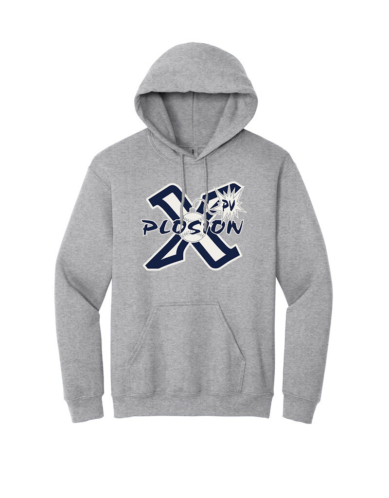 Adcraft PV X-Plosion Softball Unisex Basic Hooded Sweatshirt-Grey