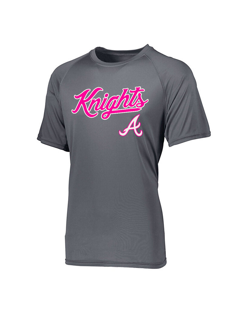Adcraft QC Area Knights Attain Wicking Raglan Short Sleeve Tee-Graphite
