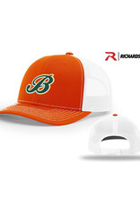 Adcraft Barnstormers Richardson Pro Mesh Adjustable Trucker Cap Split-Orange/ White