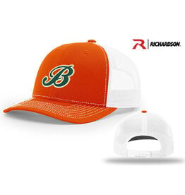 Adcraft Barnstormers Richardson Pro Mesh Adjustable Trucker Cap Split-Orange/ White