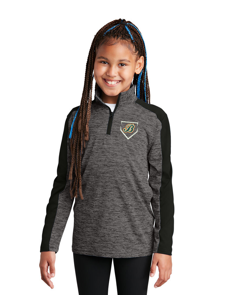 Barnstormers Home Plate Youth 1/4 Zip - Grey/Black