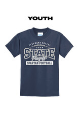 PV Football State Playoffs Youth Short Sleeve Tee-Navy