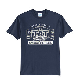 PV Football State Playoffs Unisex Short Sleeve Tee-Navy
