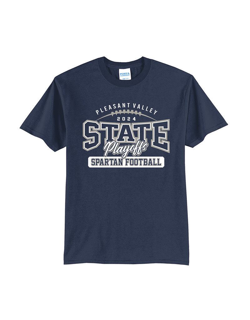 PV Football State Playoffs Unisex Short Sleeve Tee-Navy