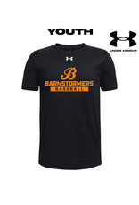 Under Armour Barnstormers BB Under Armour Short Sleeve Youth Team Tech Tee-Black