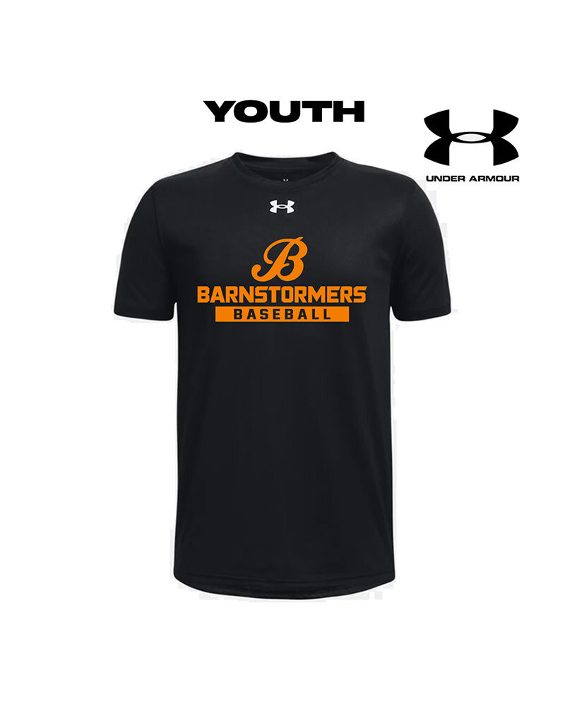 Under Armour Barnstormers BB Under Armour Short Sleeve Youth Team Tech Tee-Black