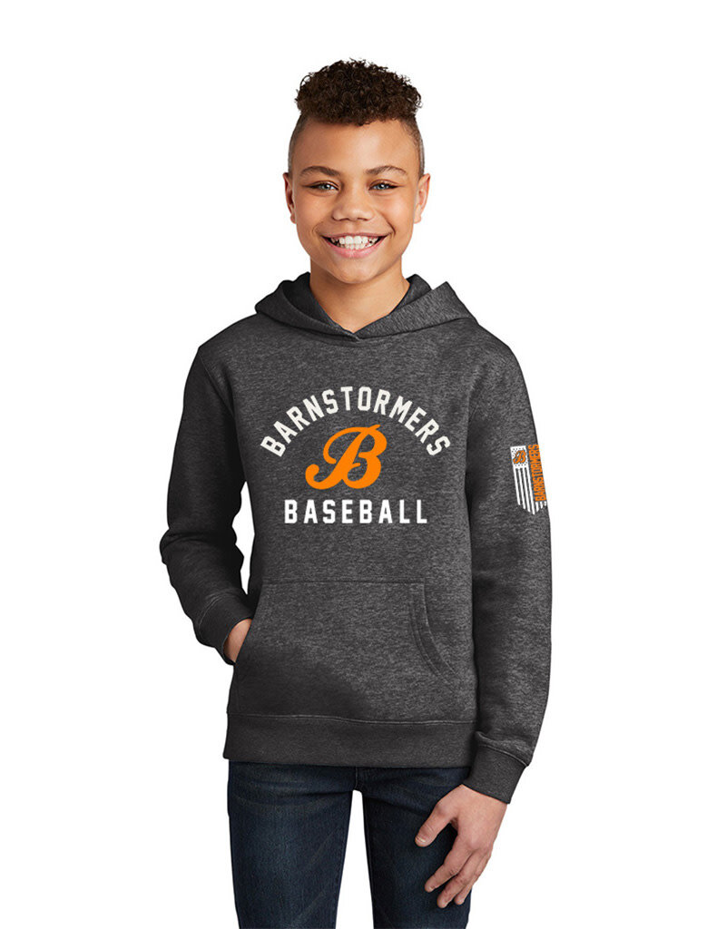 Barnstormers BB Youth Premium Hooded Sweatshirt-Heathered Charcoal