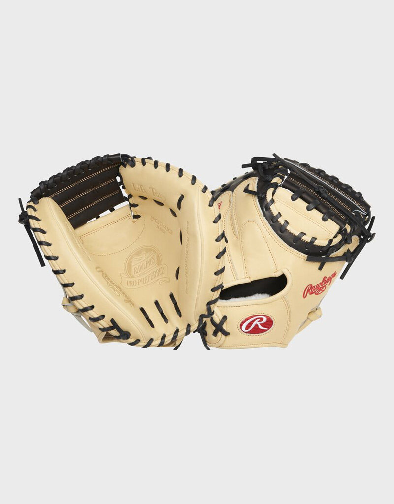 Rawlings RAWLINGS PRO PREFERRED SERIES CATCHERS MITT 34-INCH BASEBALL GLOVE RHT - CAMEL/BLACK